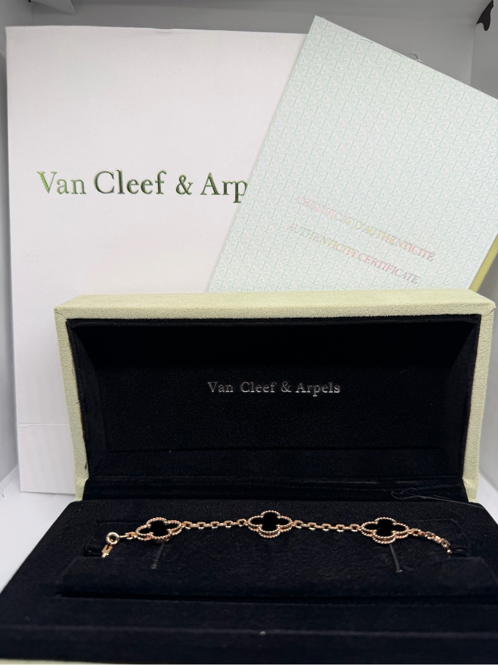 Van Cleef & Arpels Rose Gold Alhambra Motif Bracelet